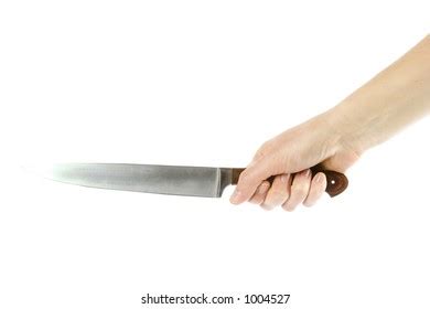 Hand Holding Large Butcher Knife Isolated Stock Photo 1004527 | Shutterstock