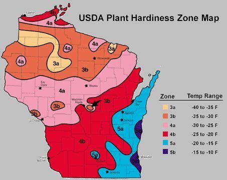 USDA Plant Hardiness Zone Map--Wisconsin {Wisconsin Horticulture ~ UW ...