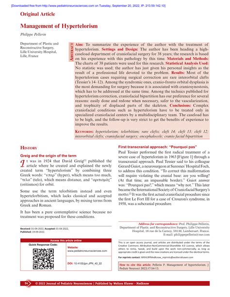 (PDF) Management of Hypertelorism