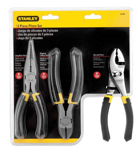 STANLEY Plier Set: 3 Pliers, Deluxe Cushion Grip, Manual - 10D211|84 ...