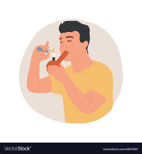 Smoking bong isolated cartoon Royalty Free Vector Image