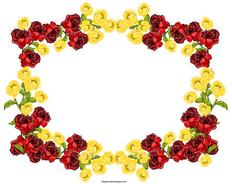 beautiful-red-and-yellow-clip-art-flowers-frame-border-design-2014-7645454 | Flower frame, Fancy ...