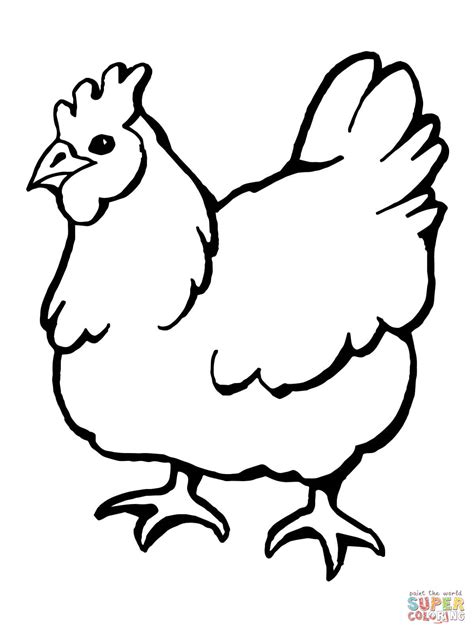 Hen Line Drawing - ClipArt Best