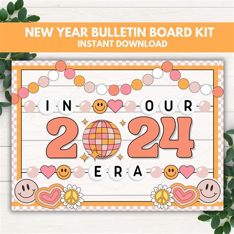 New Year Bulletin Board Printable, January Bulletin Board, New School ...