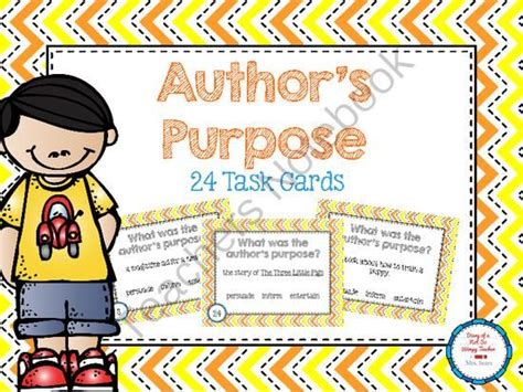 Authors Purpose Task Cards from DiaryofaNotSoWimpyTeacher on ...