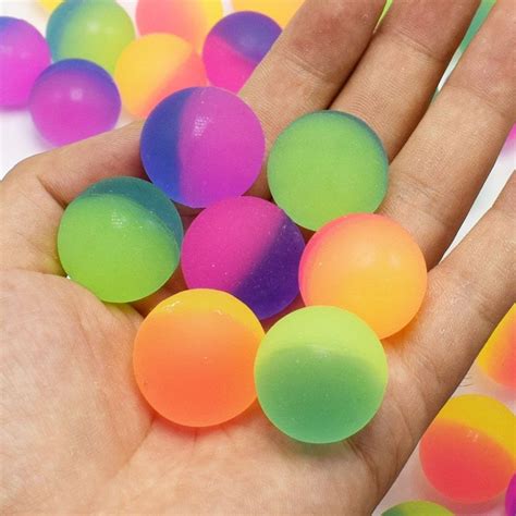 Multicolor Kids 25mm Floatable Bouncy Balls Rainbow Soild Color ...