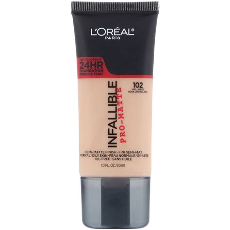 L'Oreal, Infallible Pro-Matte Foundation, 102 Shell Beige, 1 fl oz (30 ml)