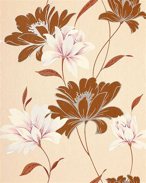 Vinyl wallpaper wall floral EDEM 168-31 flowers textured wallpaper wall ...