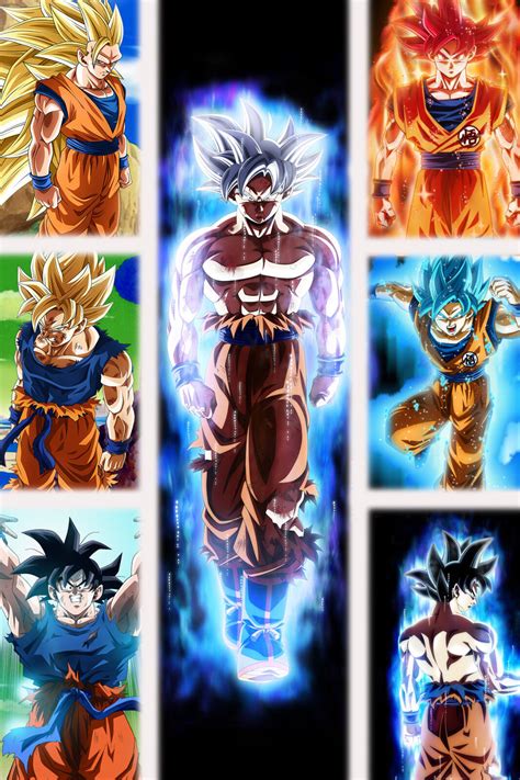 Dragon Ball Z/Super Poster Goku Transformations Z-Super 12inx18in Free ...