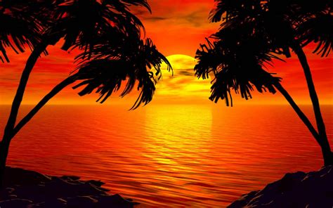 Desktop Wallpaper Beach Island Sunset Clouds Nature Hd Image | My XXX Hot Girl