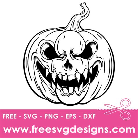 Free Halloween Scary Jack O Lantern Free SVG Cut Files