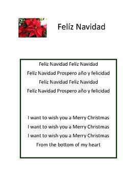 Feliz navidad song lyrics for class by Sarah Contreras | TPT