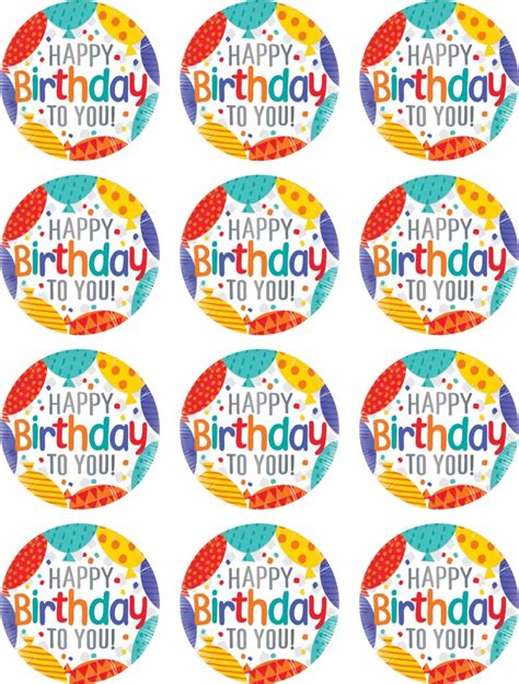 concierto Lavar ventanas Ilustrar happy birthday cupcake toppers ejemplo Marca comercial Soviético