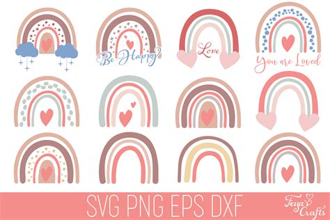 Boho Rainbow SVG Files Pack | Baby Rainbow SVG By Anastasia Feya Fonts & SVG Cut Files ...