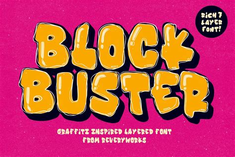 Blockbuster Graffiti Font Groovy Font Bubble Font Logo - Etsy