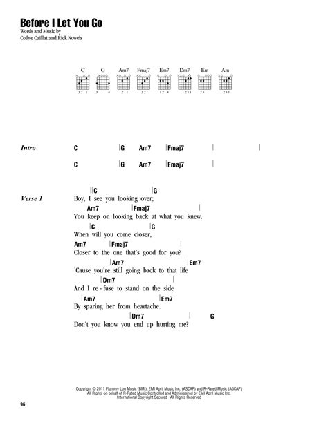 Before I Let You Go by Colbie Caillat - Guitar Chords/Lyrics - Guitar ...