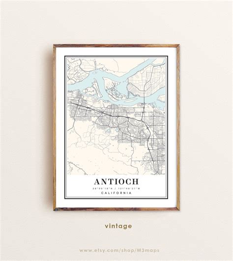 Antioch California Map Antioch CA Map Antioch City Map - Etsy