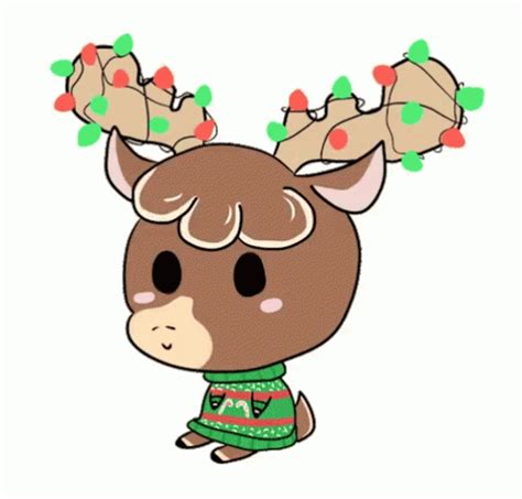 Cute Christmas Reindeer With Christmas Lights GIF | GIFDB.com