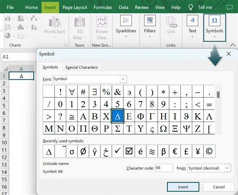 Delta Symbol in Excel - Top 6 Methods & Examples, How to Insert?