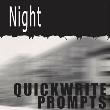 NIGHT Journal - Quickwrite Writing Prompts (by Elie Wiesel) | TpT