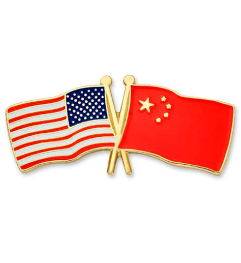 USA and China Flag Pin-Paddle Palace