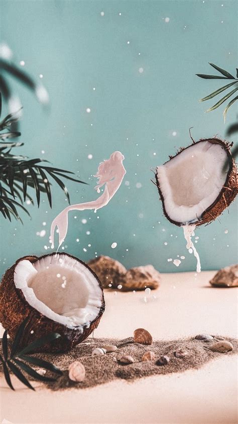 Coconut beach / luxury / rich | Pink wallpaper iphone, Fruit wallpaper, Pastel wallpaper