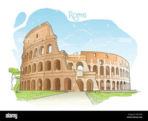 Colosseum, Rome, Italy. Vector illustration Stock Vector Image & Art ...