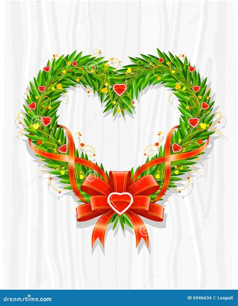 Christmas Wreath In Form Of Heart Stock Images - Image: 6946634