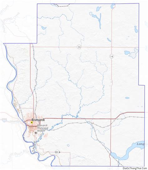 Map of Burleigh County, North Dakota - Địa Ốc Thông Thái