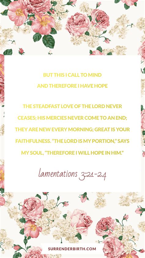 Verse of the Week: Lamentations 3:21-24 - Surrender Birth