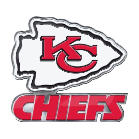 NFL - Kansas City Chiefs Embossed Color Emblem 2 3.25" x 3.25"- "Arrow ...