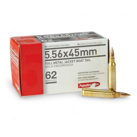 Aguila 5.56x45mm Ammo 62gr FMJBT 50 Rounds