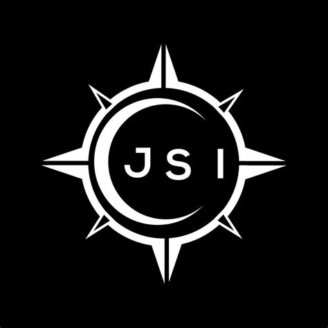 JSI abstract technology circle setting logo design on black background ...