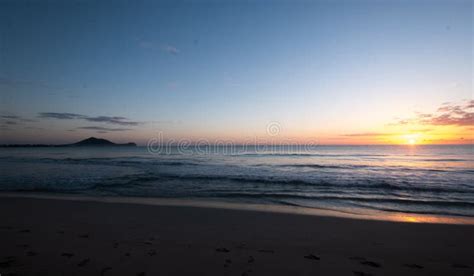 Sunrise Over Pacific Ocean Beach, Hawaii, USA Stock Photo - Image of ...