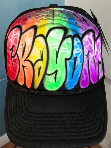 Airbrush Graffiti Trucker Hats Custom Personalized Online - Etsy