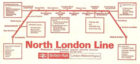 North London Line 1970 - British Rail LMR route map | Flickr