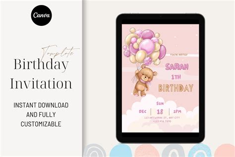 Birthday Invitation Canva Graphic by lotus.store · Creative Fabrica