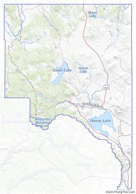 Map of Lassen County, California - Thong Thai Real