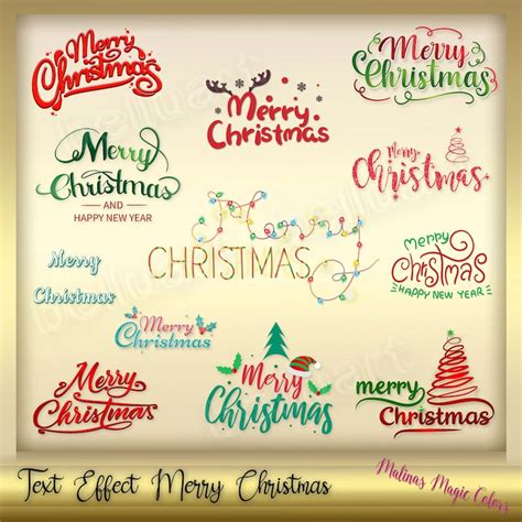 Text Effect Merry Christmas Christmas Text Overlay Christmas Word Art ...