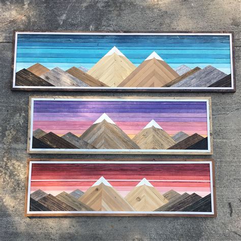 Reclaimed Wooden Mountain Wall Art | Wood wall art diy, Mountain wood wall art, Mountain wood art