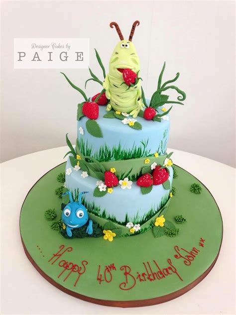 Two tier birthday cake based on Pixar's A Bug's Life with 3D sculpted ...