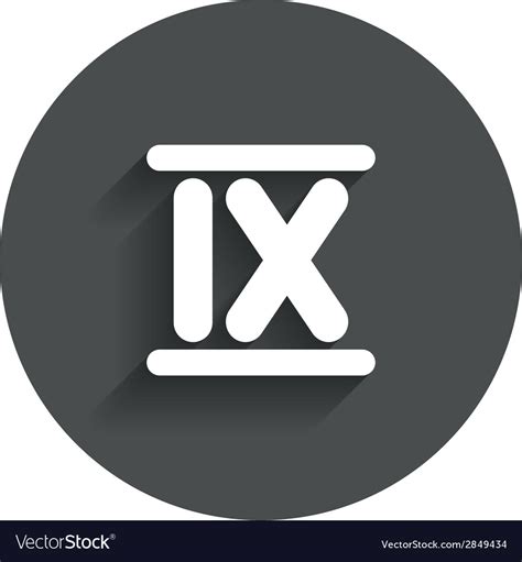 Roman numeral nine icon number sign Royalty Free Vector