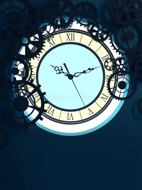 Old Clock With Gears Background Stock Illustration - Illustration of jewel, nineteenth: 103707062