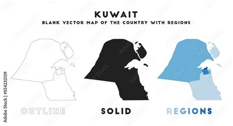 Kuwait map. Borders of Kuwait for your infographic. Vector country ...