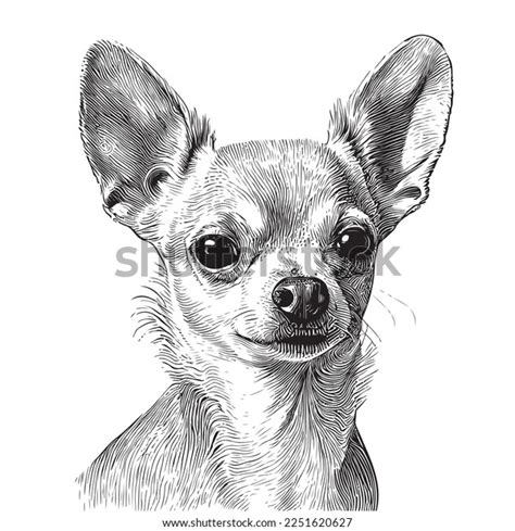 Portrait Chihuahua Dog Hand Drawn Sketch Stock Vector (Royalty Free ...