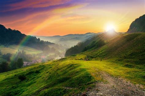 mountains, Trees, Meadow, Sun, Rays, Nature, Mountains, Trees, Lawn, Sun, Nature Wallpapers HD ...