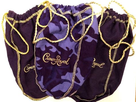 CROWN ROYAL BAGS LOT OF 3 - 2 PURPLE AND 1 CAMO CAMOUFLAGE LIMITED ...