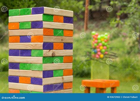 Giant Block Game stock photo. Image of style, wedding - 93672902