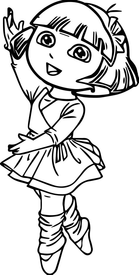 awesome Dora Med Ballerina Dance Coloring Page | Dance coloring pages ...