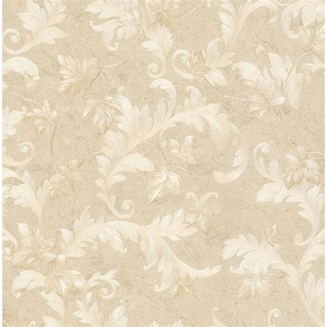 Brewster Dimitri Beige Scroll Wallpaper-2704-63702 - The Home Depot